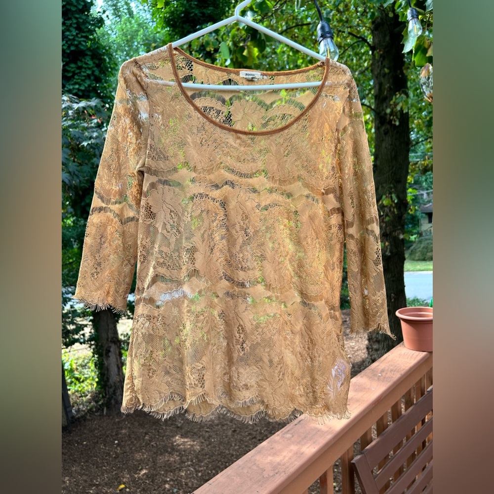Fossil sheer lace blouse